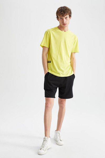 DeFacto Μπλουζάκι με κοντό μανίκι Regular Fit Crew Back με στάμπα