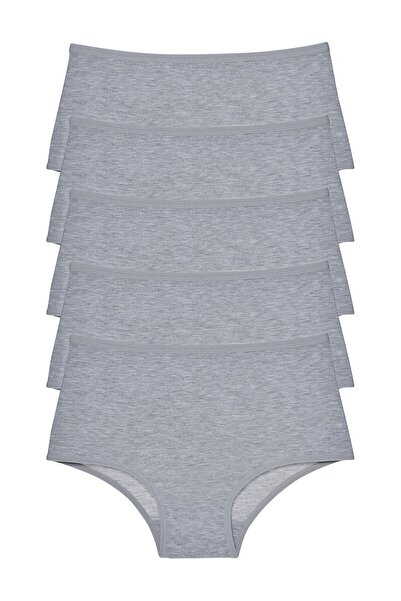 Imoda Chiloți gri pentru femei, pachet de 5 cu talie înaltă