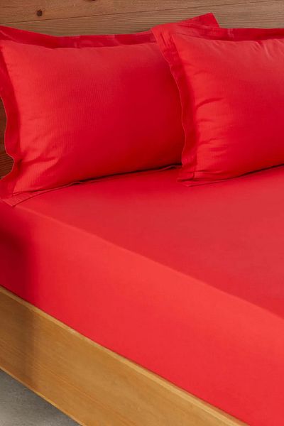 Nautica Home Red 100% Cotton Single Fitted/Elastic Sheet