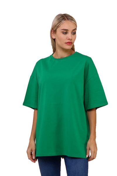 İkmal Emerald Side Slit Loose Fit T-Shirt