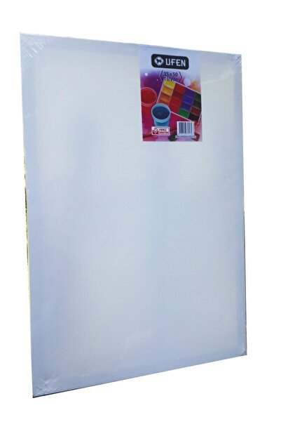 UFEN Pamuk Öğrenci İşi Yandan Zımbalı Beyaz Canvas Tuval 35x50 cm