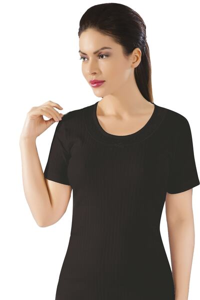 LÜXDRM 3'lü Kaşkorse, Kısa Kollu, %100 Pamuklu Kadın Fanila & T-shirt