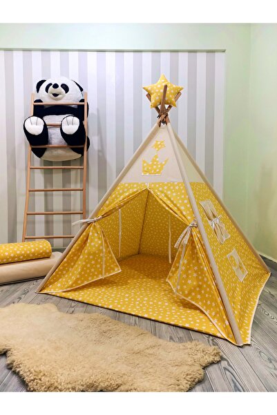Miyu Kızıldereli Çocuk Oyun Çadırı Minderli Ve Sabitleme Mekanizmalı