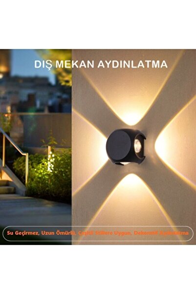 GARRA Modern Dış Mekan Aydınlatma 8 Watt Dört Yönlü Dekoratif Aydınlatma Cata...