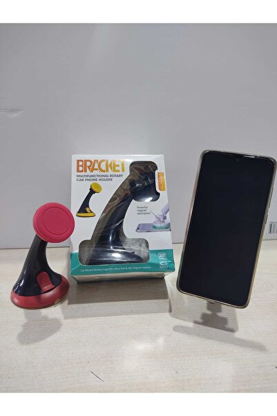 BRACKET Vantuzlu Masa Üstü Ve Araba Telefon Tutacağı Siyah Ve Kırmızı