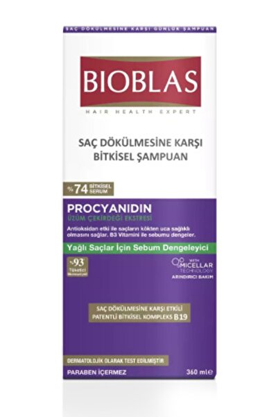 Bioblas Procyanidin Saç Dökülmesine Karşı Yağlı Saçlar Arındırıcı Bakım Şampuan-360ml