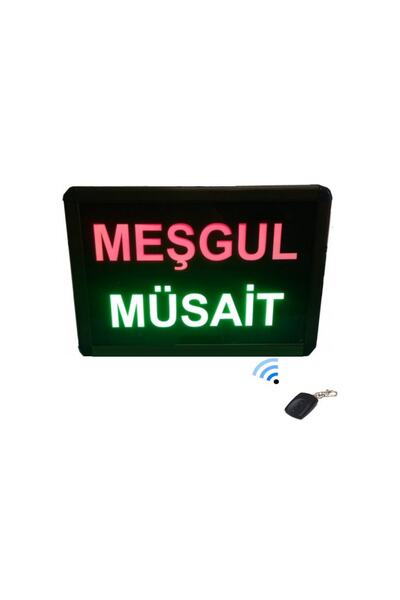 TEKNOMERKEZ Kumandalı Renkli Ledli Meşgul/müsait Yazısı Kasa: 26x20 Cm