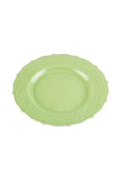 KANCAEV Lace Collection Dinner Plate, 26cm. Green Sold as a Set of 2