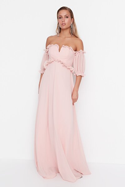 Trendyol Collection Abendkleid & Abschlusskleid - Rosa - Meerjungfrau-Linie