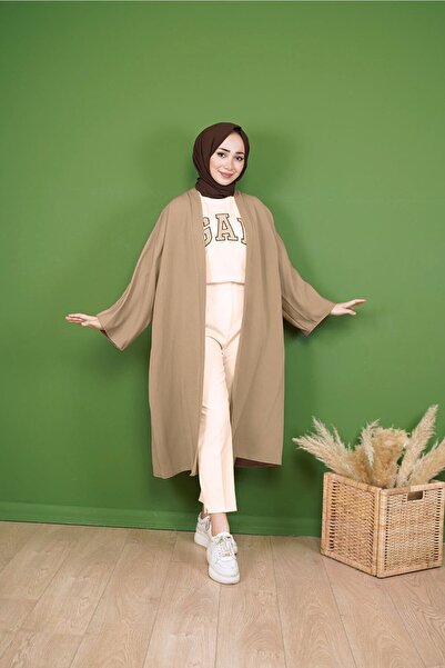 CNG MODA Μπεζ κιμονό - Ayrobin με ζώνη, Tyc00466809496