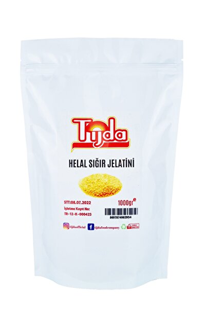 TİJDA Sığır Jelatini 1000 gr (%100 SAF, TOZ JELATİN) Helal Sertifikalı