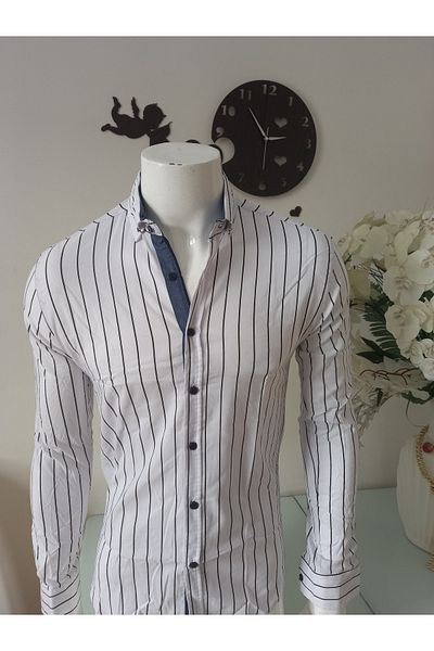 GGMM Ανδρικό ριγέ αθλητικό πουκάμισο Lycra