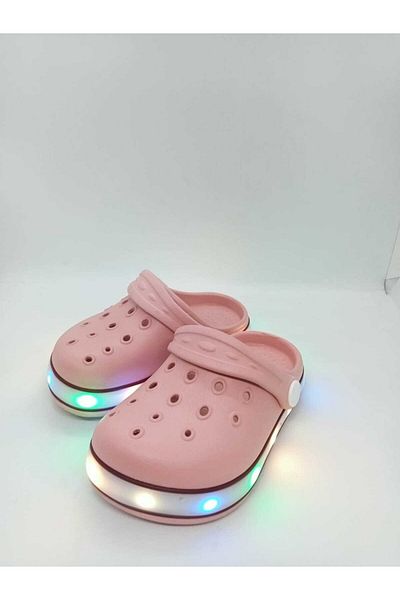 AkınalBellaa Girl's Powder Summer Lighted Sole Crocs Slippers Sandals