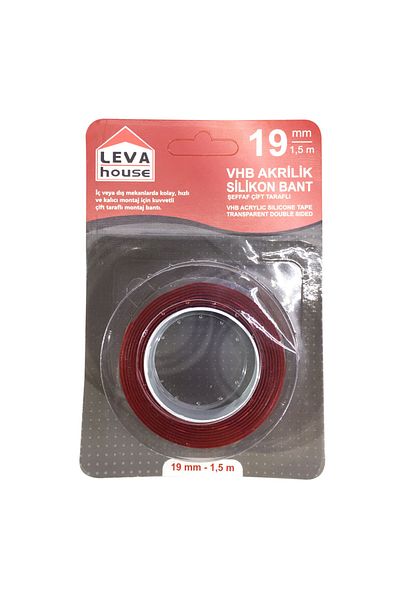 Leva House Leva Cıft Sided Tape Acrylic Silicone 19*1.5 Mt