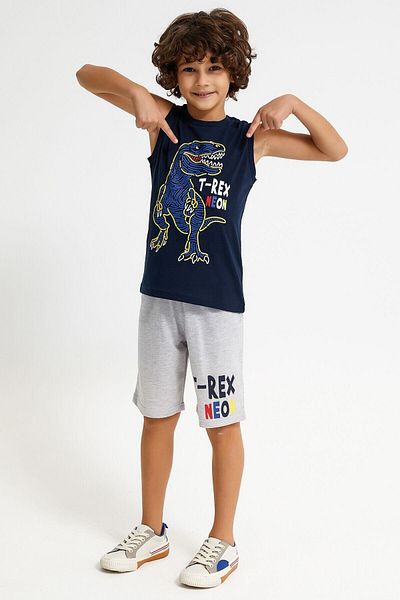 Rolypoly Navy Blue Boy Bermuda Suit