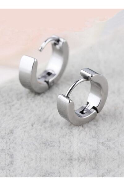 TREND COLLECTİON Erkek Gümüş Titanyum Küpe (TEKLİ GÖNDERİLECEKTİR)