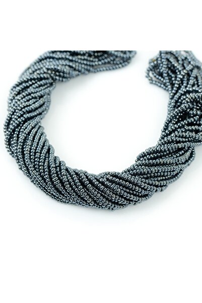 yfhobi 12 Dizi - Çek Kum Boncuğu, Takı Yapım Boncuğu, Hematit Renk