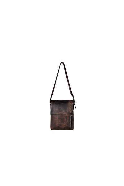 Eminsa Brown Crazy Leather Men's Shoulder Bag