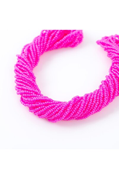 yfhobi 12 Dizi - Çek Kum Boncuğu, Takı Yapım Boncuğu, Fosforlu Pembe Renk