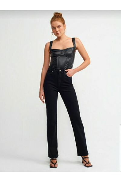 LİMABEL Enjoy X Siyah Straight Jean Kadın Power Likra Kadın Yüksek Bel Toparl...
