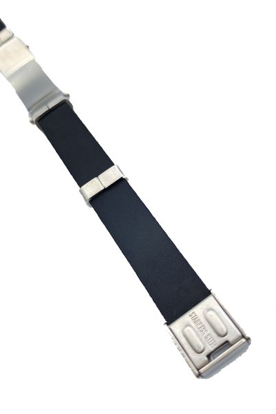 MOSSMOUR Stainless Steel Men's Bracelet with Rubber Silicone Strap