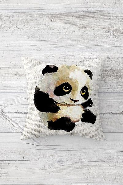 on the clouds Χαριτωμένο Panda Cub με τυπωμένο μαξιλαροθήκη με κρυφό φερμουάρ στην μία πλευρά Μαξιλαροθήκη για μαξιλάρια καθίσματος