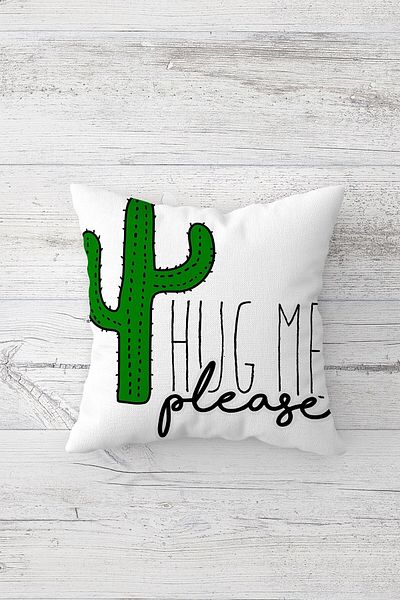 on the clouds Hug Me Cactus Μαξιλαροθήκη με κρυφό φερμουάρ με στάμπα διπλής όψης Μαξιλαροθήκη για μαξιλάρι καναπέ