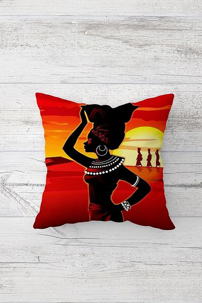 on the clouds Ethnic African Woman Double Sided Hidden Zippered Pillowcase Throw Pillow Seat Pillowcase