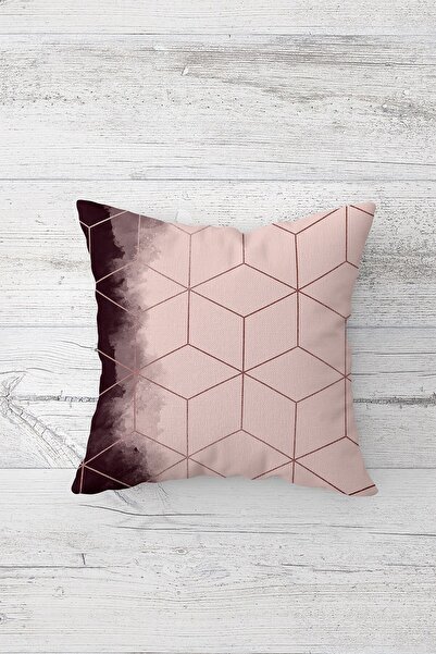 Pelangi غطاء وسادة بتصميم هندسي على شكل قرص العسل مطبوع على الوجهين وسحاب مخف...