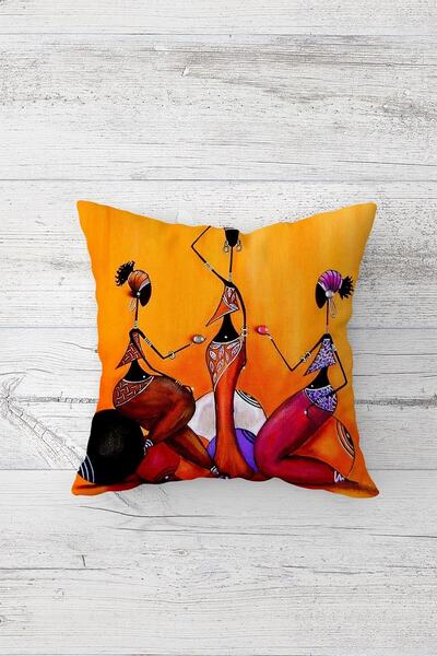 Pelangi غطاء وسادة بسحاب مخفي مطبوع على الوجهين للنساء الأفريقيات العرقية