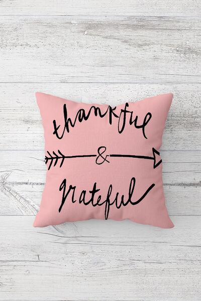 Pelangi غطاء وسادة مطبوع عليه رسالة الشكر على الوجهين مع سحاب مخفي وغطاء وساد...