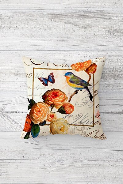 Pelangi Butterfly Rose Bird on Branch Double Sided Printed Hidden Zippered Pi...