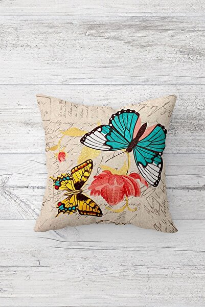 Pelangi Vintage Butterfly Floral Double Sided Printed Hidden Zipper Decorativ...