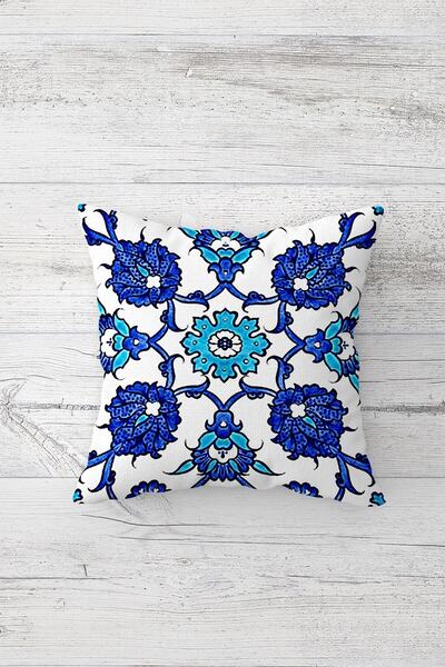 Pelangi نمط عثماني مزدوج الجوانب - غطاء وسادة بسحاب مخفي