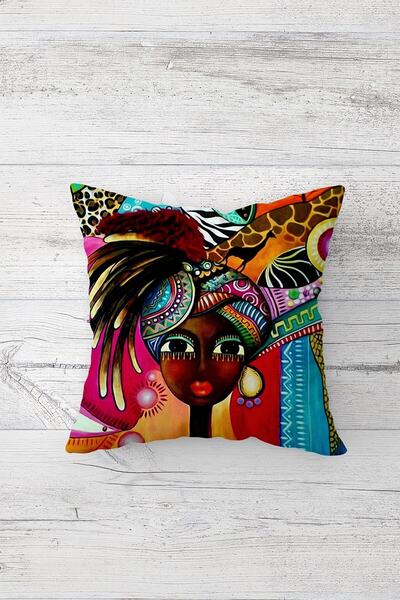 Pelangi غطاء وسادة نسائي أفريقي مطبوع على الوجهين بسحاب مخفي غطاء وسادة للمقعد