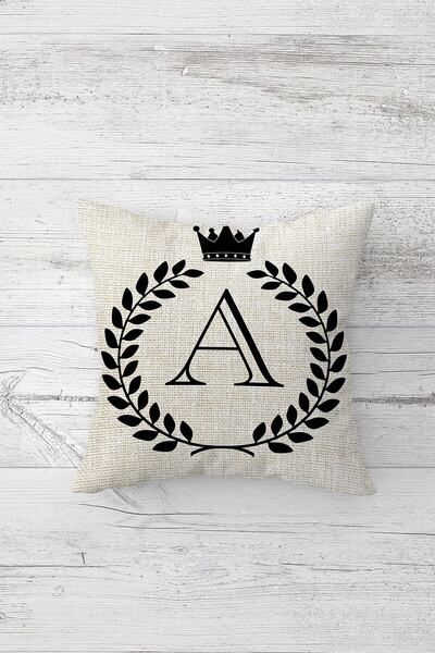 Pelangi Letter A Leaf Patterned Double Sided Printed Hidden Zippered Pillowca...