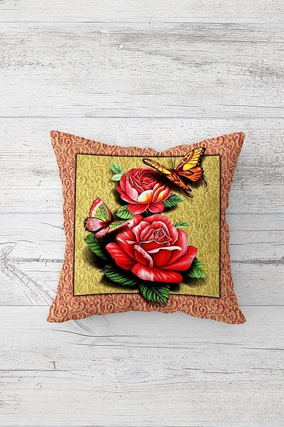 Lina One Side Printed Hidden Zipper Decorative Pillowcase Throw Pillow Case Seat Pillowcase
