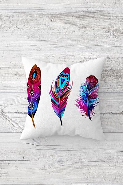 linazaitun One Side Printed Hidden Zipper Decorative Pillowcase Throw Pillow Case Seat Pillowcase