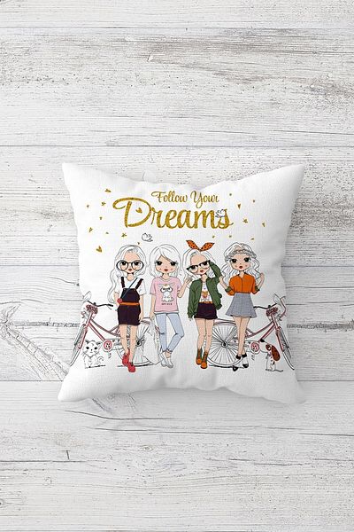 linazaitun One Side Printed Hidden Zipper Decorative Pillowcase Throw Pillow Case Seat Pillowcase