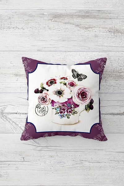 linazaitun One Side Printed Hidden Zipper Decorative Pillowcase Throw Pillow Case Seat Pillowcase