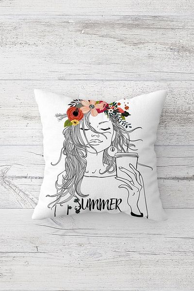 Lina One Side Printed Hidden Zipper Decorative Pillowcase Throw Pillow Case Seat Pillowcase