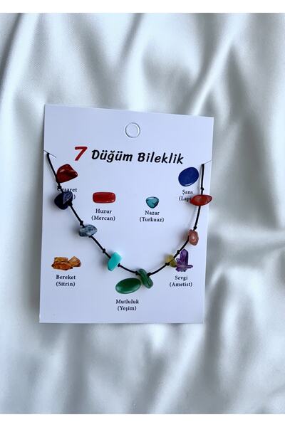 Atölye Merdiven 7 عقدة سوار الحجر الطبيعي عقيل المرجان سترين جمشت اليشم اللاز...