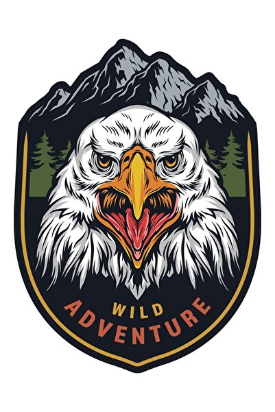 MegaSticker Off Road Camping Adventure Camping Eagle Eagle Sticker 13 X 10 Cm