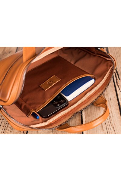 PLM Apollo 13-14 Inch Leather Laptop Bag Rst2ef Tan