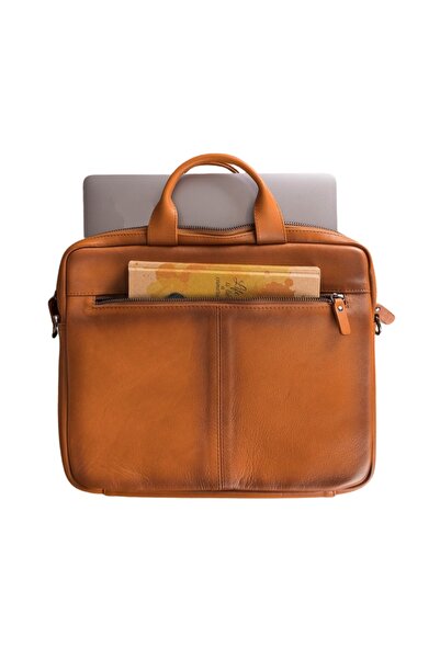 PLM Apollo 13-14 Inch Leather Laptop Bag Rst2ef Tan