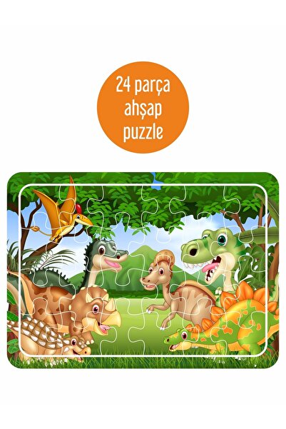 LİPYOS لغز خشبي لطيف على شكل ديناصورات مكون من 24 قطعة