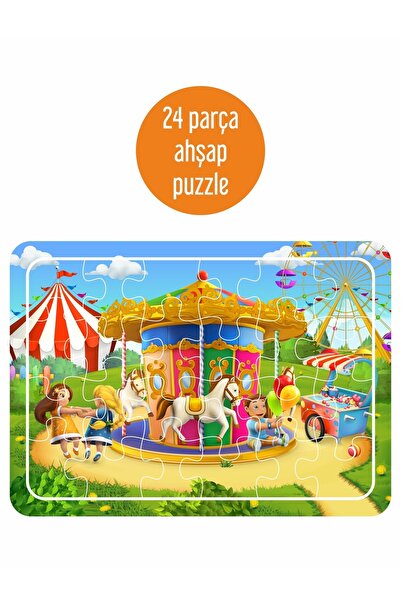LİPYOS Lunapark Atlı Karınca 24 Parça Ahşap Puzzle