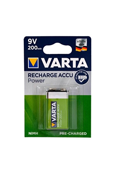 ATAEXPRESS Varta 9v 200mah Şarjlı 9 Volt Kare Pil Tekli Blister - 1 Adet Kare...
