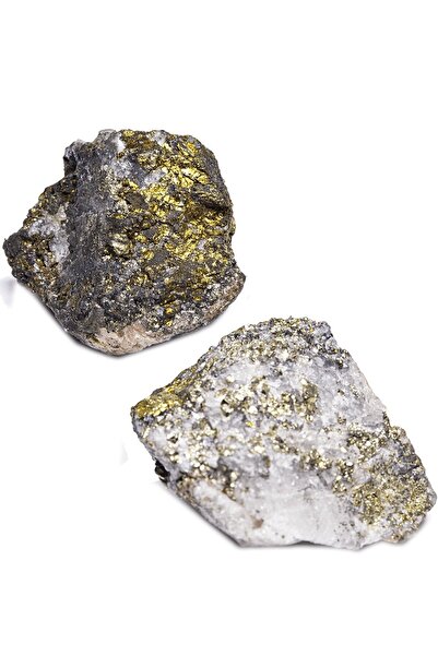 Tesbih Atölyesi Sertifikalı Ham Işlenmemiş Doğal Altınlı Pirit Taşı Kütle