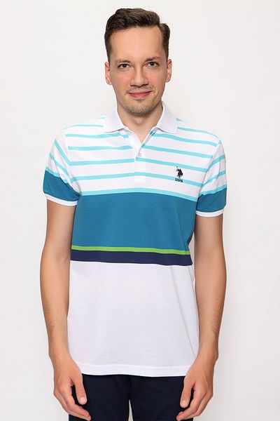 U.S. Polo Assn. Η.Π.Α. Polo Assn. - Ανδρικό μπλουζάκι με λαιμόκοψη σε χρώμα βενζίνης